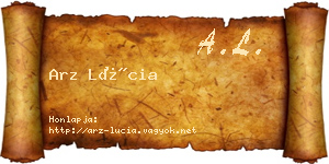 Arz Lúcia névjegykártya